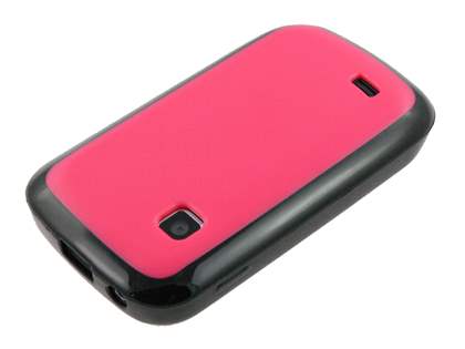 Dual-Design Case for Samsung Galaxy Fit S5670 - Black/Hot Pink