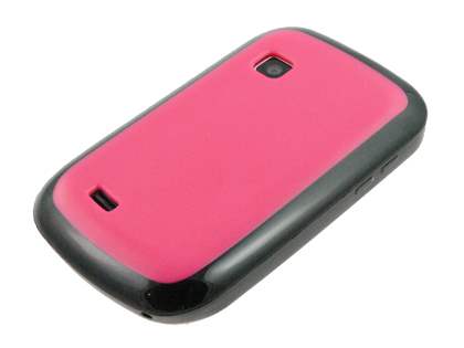 Dual-Design Case for Samsung Galaxy Fit S5670 - Black/Hot Pink
