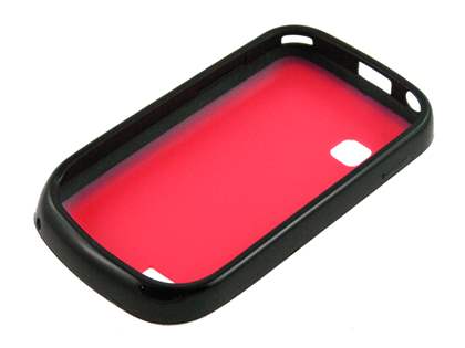 Dual-Design Case for Samsung Galaxy Fit S5670 - Black/Hot Pink
