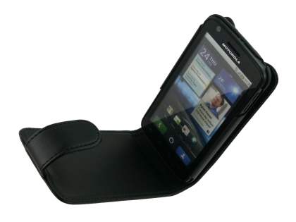Motorola ATRIX 4G MB860 Synthetic Leather Flip Case - Black