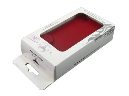 Genuine Leather Flip Case for Samsung I9100 Galaxy S2 - Red