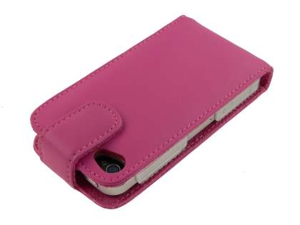 Genuine Leather Flip Case for iPhone 4/4S - Pink