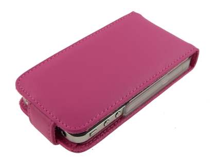 Genuine Leather Flip Case for iPhone 4/4S - Pink