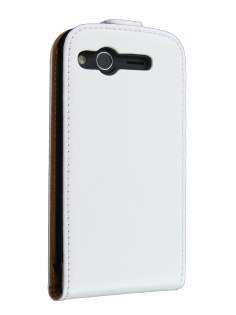 HTC Desire S Slim Synthetic Leather Flip Case - White