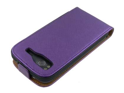 HTC Sensation Slim Synthetic Leather Flip Case - Purple
