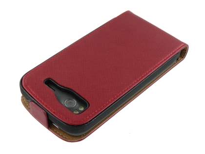 HTC Sensation Slim Synthetic Leather Flip Case - Red