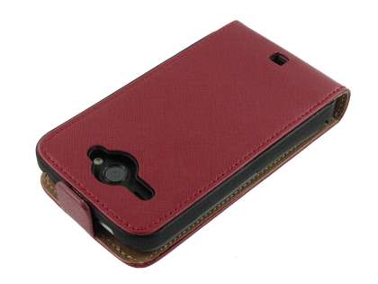 Synthetic Leather Flip Case for HTC ChaCha - Red