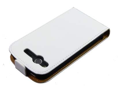 HTC Desire S Slim Synthetic Leather Flip Case - White