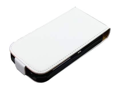 HTC Desire S Slim Synthetic Leather Flip Case - White