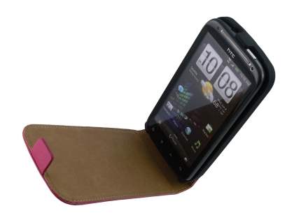 Synthetic Leather Flip Case for HTC Sensation - Pink
