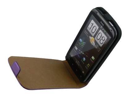 HTC Sensation Slim Synthetic Leather Flip Case - Purple