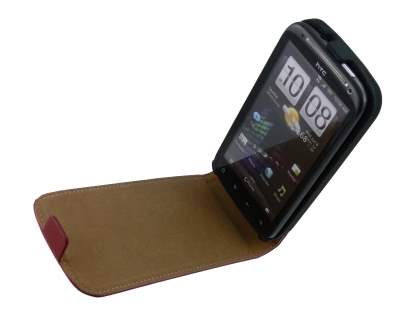 HTC Sensation Slim Synthetic Leather Flip Case - Red