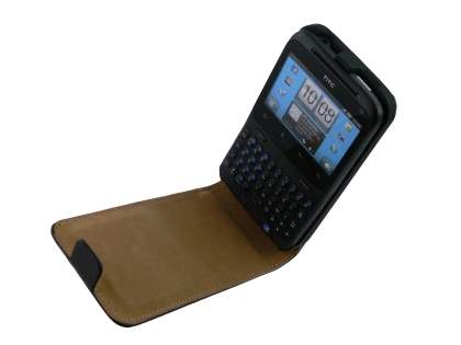 Synthetic Leather Flip Case for HTC ChaCha - Black