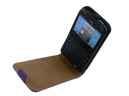 Synthetic Leather Flip Case for HTC ChaCha - Purple