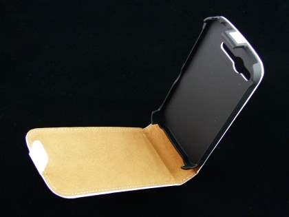 HTC Desire S Slim Synthetic Leather Flip Case - White