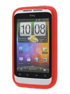 HTC Wildfire S TPU Gel Case - Frosted Red
