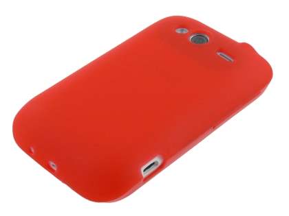 HTC Wildfire S TPU Gel Case - Frosted Red