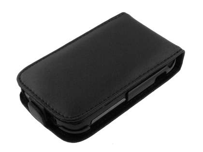HTC Wildfire S Genuine Leather Flip Case - Black