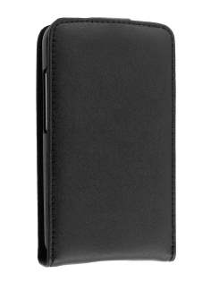 Genuine Leather Flip Case for HTC Desire HD - Black