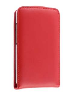 HTC Desire HD Genuine Leather Flip Case - Red