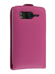 Genuine Leather Flip Case for HTC Desire HD - Pink