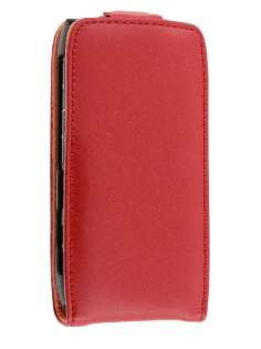 Genuine Leather Flip Case for Nokia N8 - Red