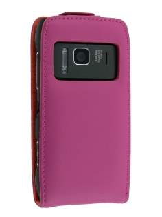Nokia N8 Genuine Leather Flip Case - Pink