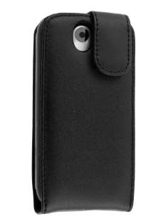HTC Desire G7 Genuine Leather Flip Case - Black