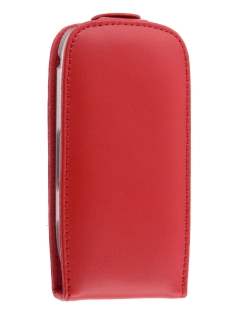 Genuine Leather Flip Case for Nokia C7 - Red