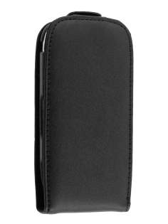 Genuine Leather Flip Case for Nokia C7 - Black