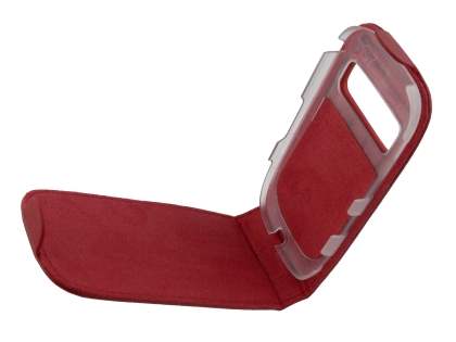 Genuine Leather Flip Case for Nokia C7 - Red