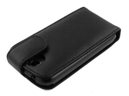 HTC Desire G7 Genuine Leather Flip Case - Black