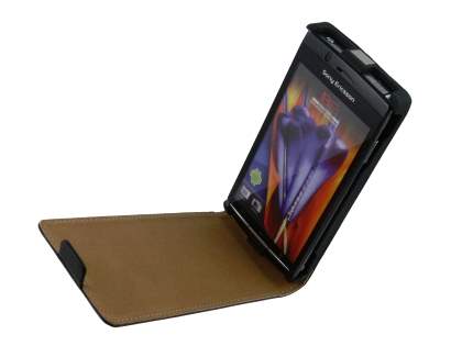 Synthetic Leather Flip Case for Sony Ericsson XPERIA Arc/Arc S - Classic Black
