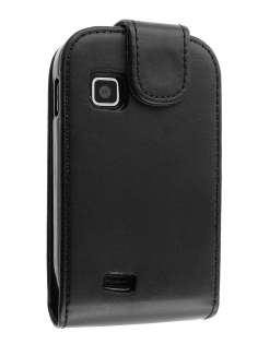 Synthetic Leather Flip Case for Samsung Galaxy Fit S5670 - Black