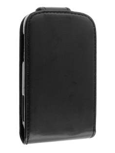 Synthetic Leather Flip Case for Samsung Galaxy Fit S5670 - Black
