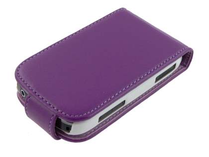 Synthetic Leather Flip Case for Samsung Galaxy Fit S5670 - Purple