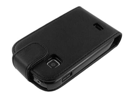 Synthetic Leather Flip Case for Samsung Galaxy Fit S5670 - Black