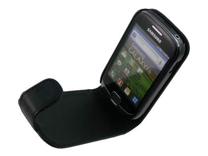 Synthetic Leather Flip Case for Samsung Galaxy Fit S5670 - Black