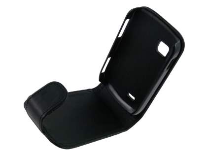 Synthetic Leather Flip Case for Samsung Galaxy Fit S5670 - Black