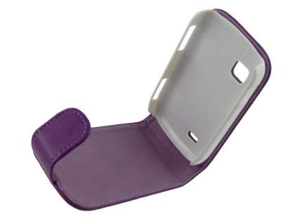 Synthetic Leather Flip Case for Samsung Galaxy Fit S5670 - Purple