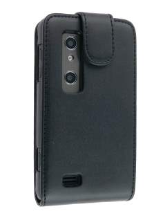 Synthetic Leather Flip Case for LG Optimus 3D P920 - Black