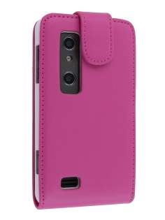 Synthetic Leather Flip Case for LG Optimus 3D P920 - Pink