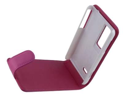 Synthetic Leather Flip Case for LG Optimus 3D P920 - Pink