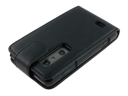 Synthetic Leather Flip Case for LG Optimus 3D P920 - Black