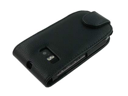 Synthetic Leather Flip Case for Nokia E6 - Black
