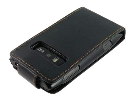 Synthetic Leather Flip Case for Nokia X7 - Black
