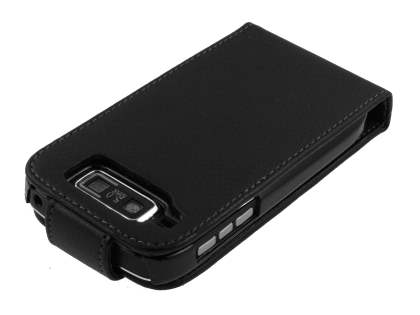 Nokia E72 Synthetic Leather Flip Case - Black