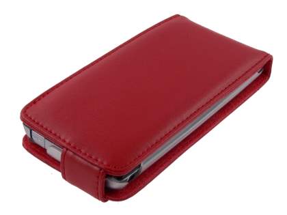 Genuine Leather Flip Case for Sony Ericsson XPERIA Arc/Arc S - Red