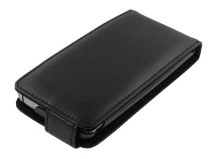 Genuine Leather Flip Case for Sony Ericsson XPERIA Arc/Arc S - Black