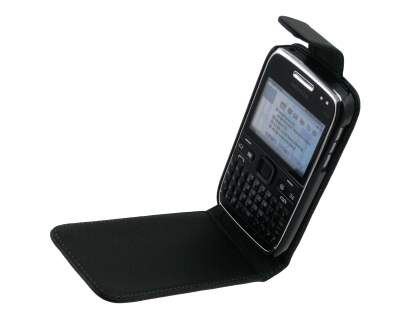 Nokia E72 Synthetic Leather Flip Case - Black